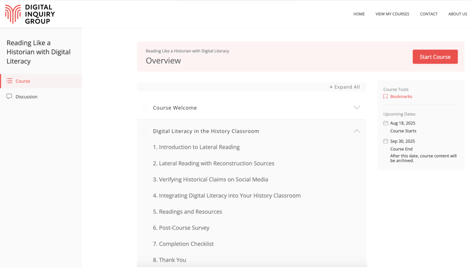 Reading Like a Historian with Digital Literacy DIG site